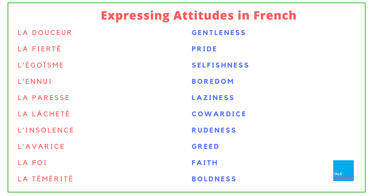 Express Attitudes In French