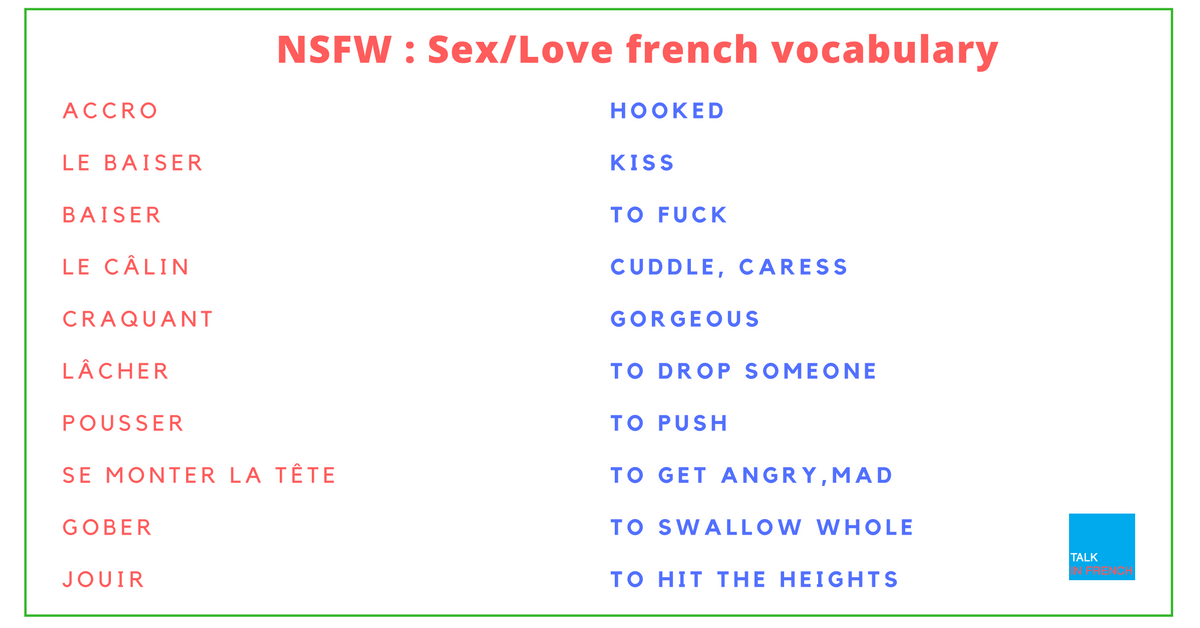 [nsfw] French Vocab Love Sex Talk In French