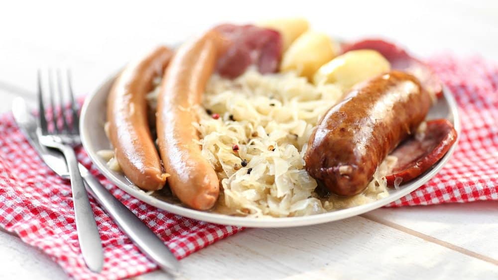 choucroute garnie - french sauerkraut - french food Choucroute Garnie