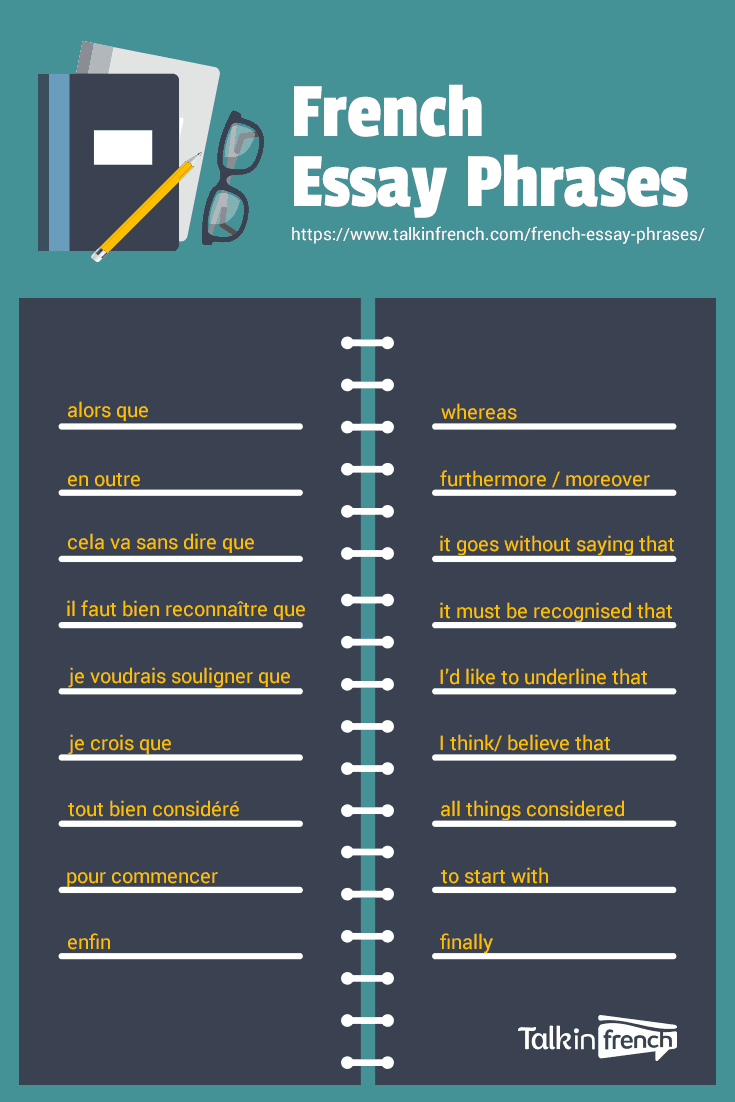 French Essay Phrases Vocabulary