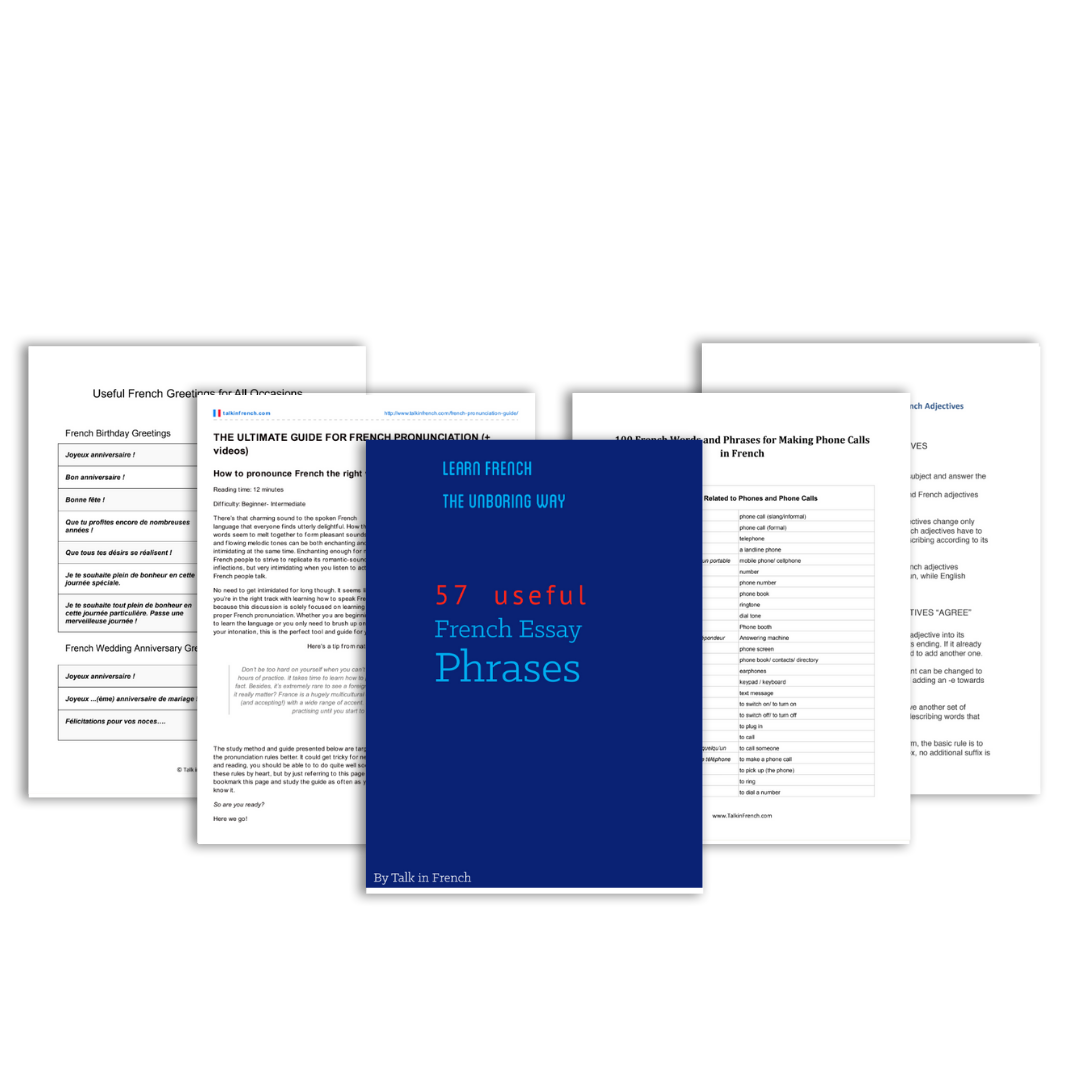 TIF mockup package Talk in french learning package