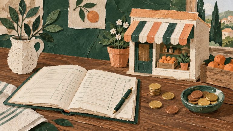 Illustration for 40 useful French business and commerce words